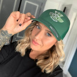 Winged Pig Embroidered Snapback - Green