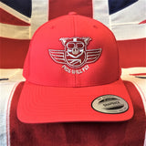 Winged Pig Embroidered Snapback - Red